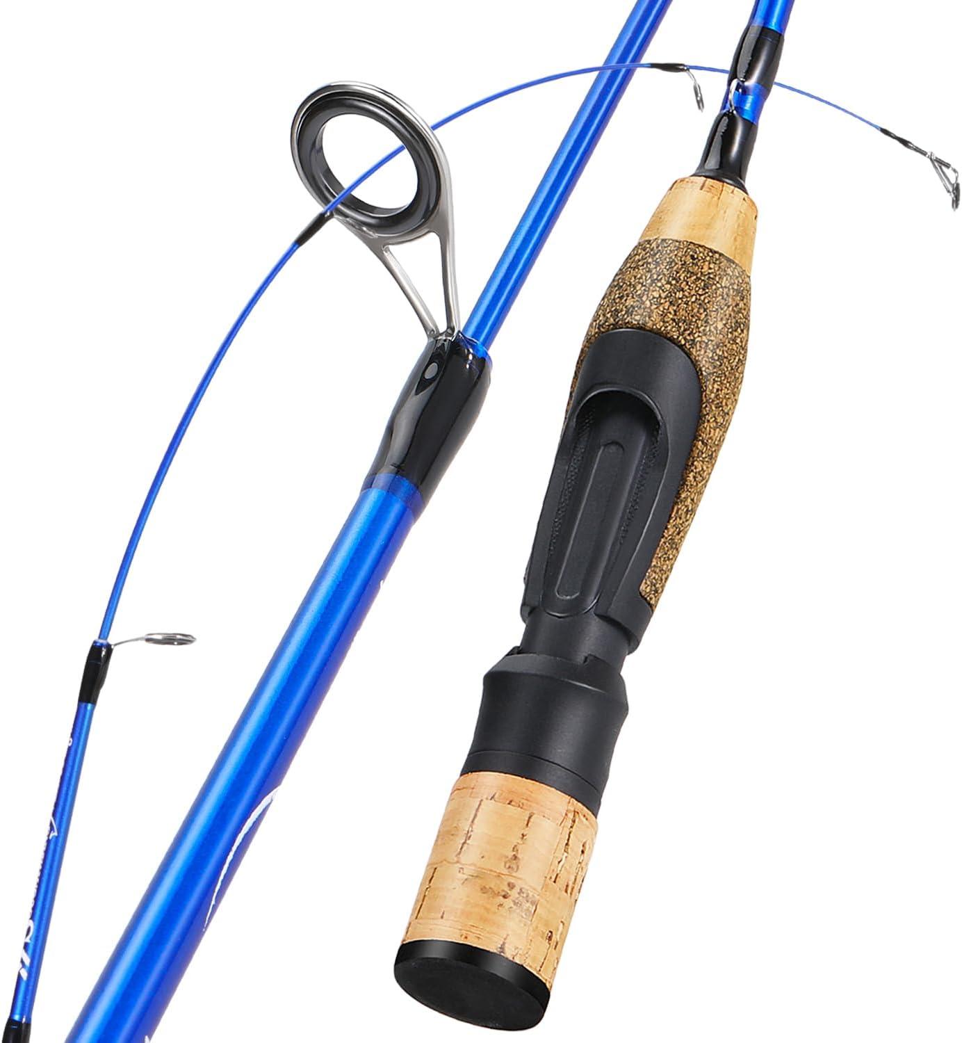 image:imageSougayilang 2Piece Spinning Ice Fishing Combo Medium Power Carbon Fiber Rod Blue 48 lb Line Tackle Box Included For Walleye Trout Perch