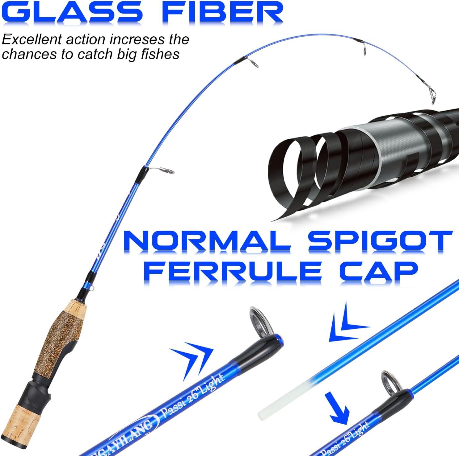 image:imageSougayilang 2Piece Spinning Ice Fishing Combo Medium Power Carbon Fiber Rod Blue 48 lb Line Tackle Box Included For Walleye Trout Perch