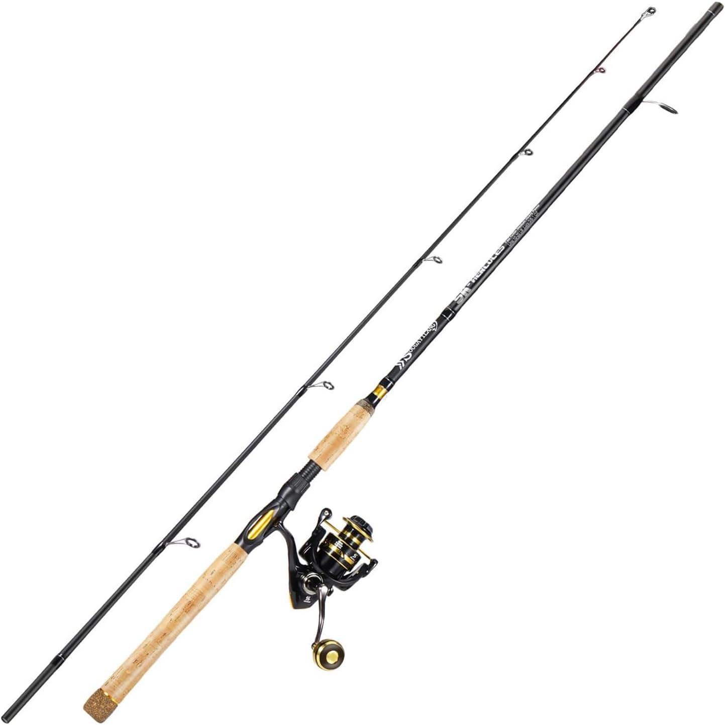 image:imageSougayilang 7 Fishing Rod and Reel Spinning Combo 2 Piece Fishing Rod Size 4000 Reel RightLeft Handle Position Suitable for Inshore FishingGolden