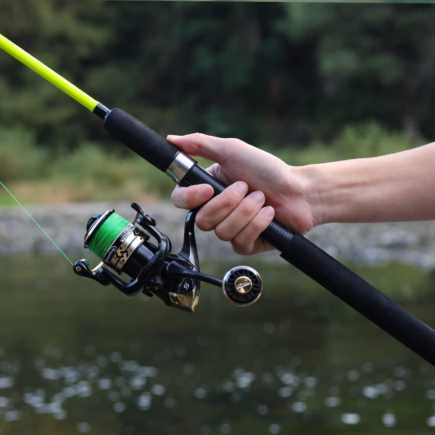 image:imageSougayilang Catfish Fishing Rod and Reel Combo 2Piece Spinning Combo Durable Graphite amp Glass Blanks Fishing Pole for CrappieYellowFastMH