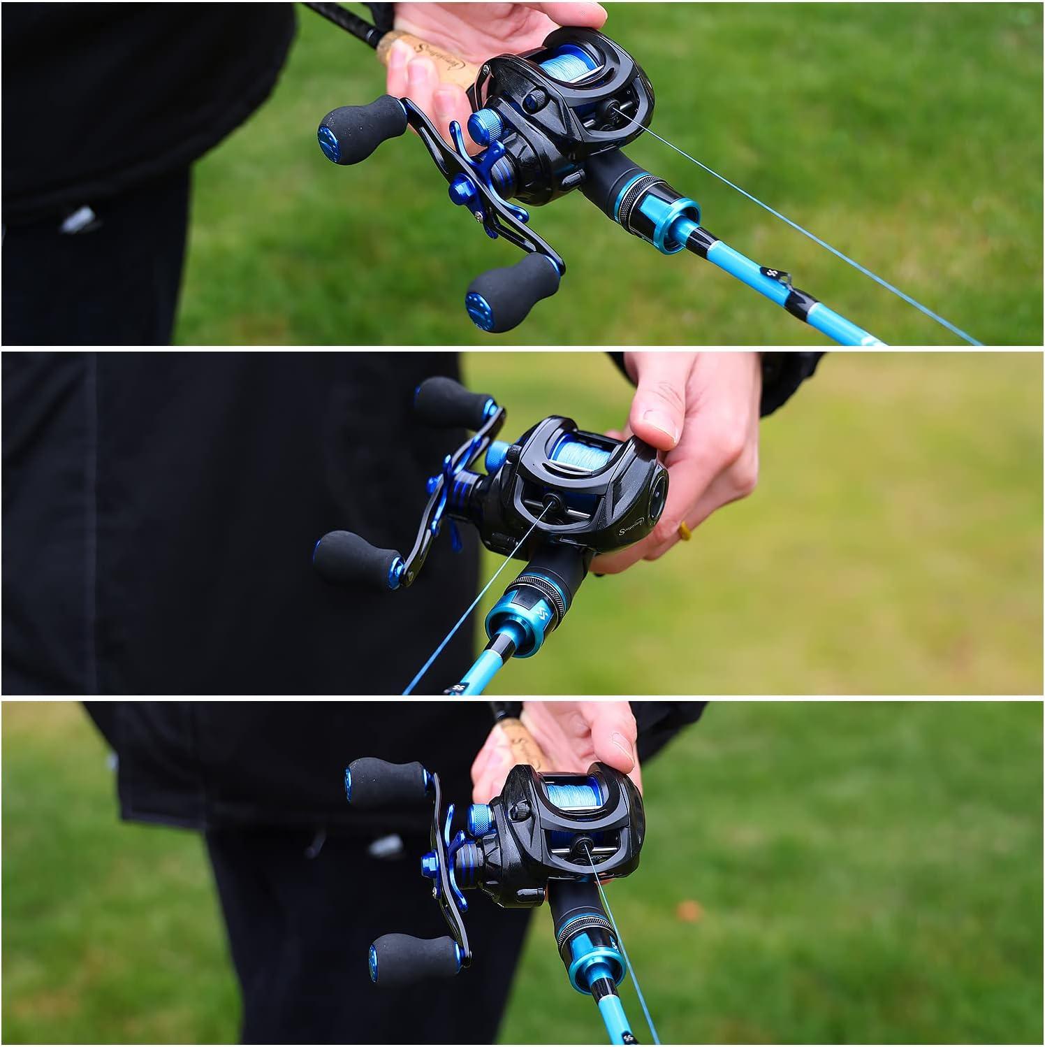 image:imageSougayilang Fishing Pole Stainless Steel Guides Fishing Rod and Reel Combo with Spinning Reel Combo for Saltwater and Freshwater Fishing Gear and EquipmentBlueRight Handed