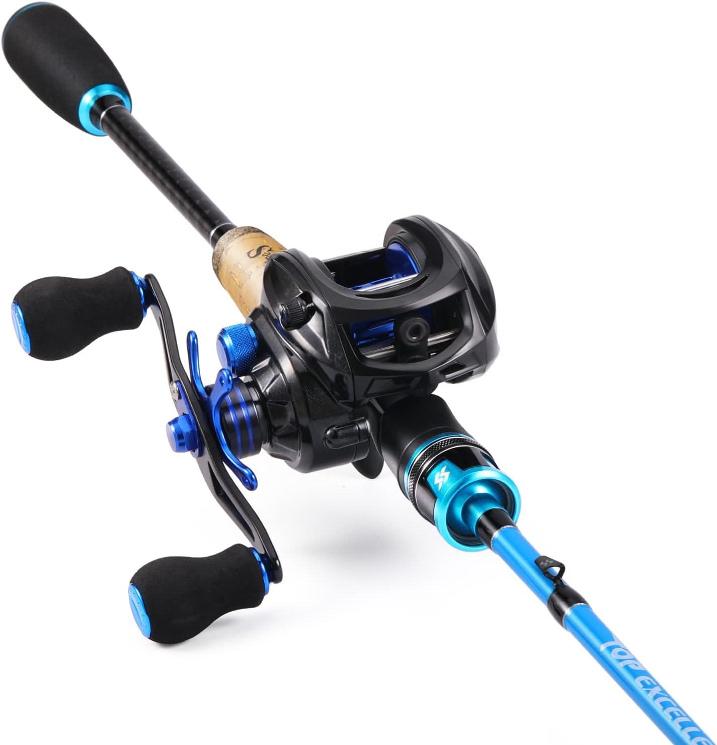 image:imageSougayilang Fishing Pole Stainless Steel Guides Fishing Rod and Reel Combo with Spinning Reel Combo for Saltwater and Freshwater Fishing Gear and EquipmentBlueRight Handed