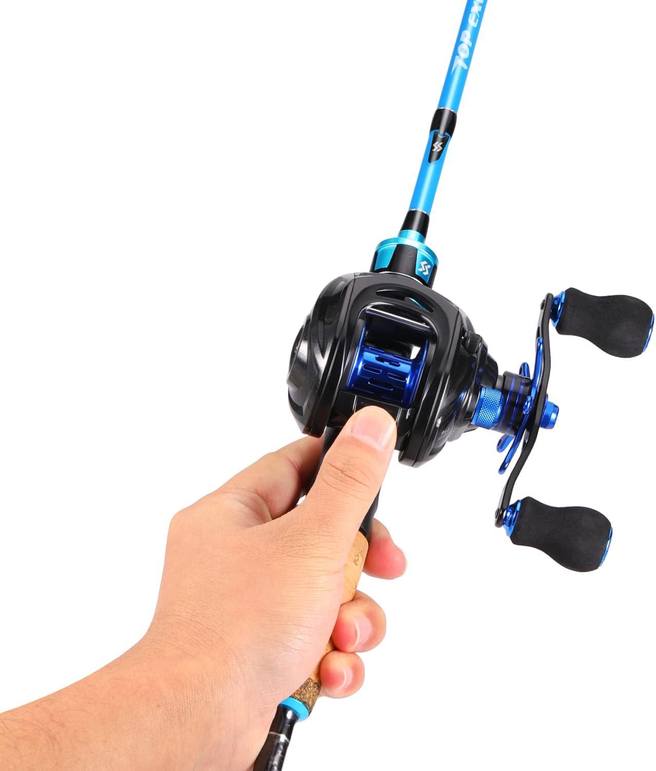 image:imageSougayilang Fishing Pole Stainless Steel Guides Fishing Rod and Reel Combo with Spinning Reel Combo for Saltwater and Freshwater Fishing Gear and EquipmentBlueRight Handed