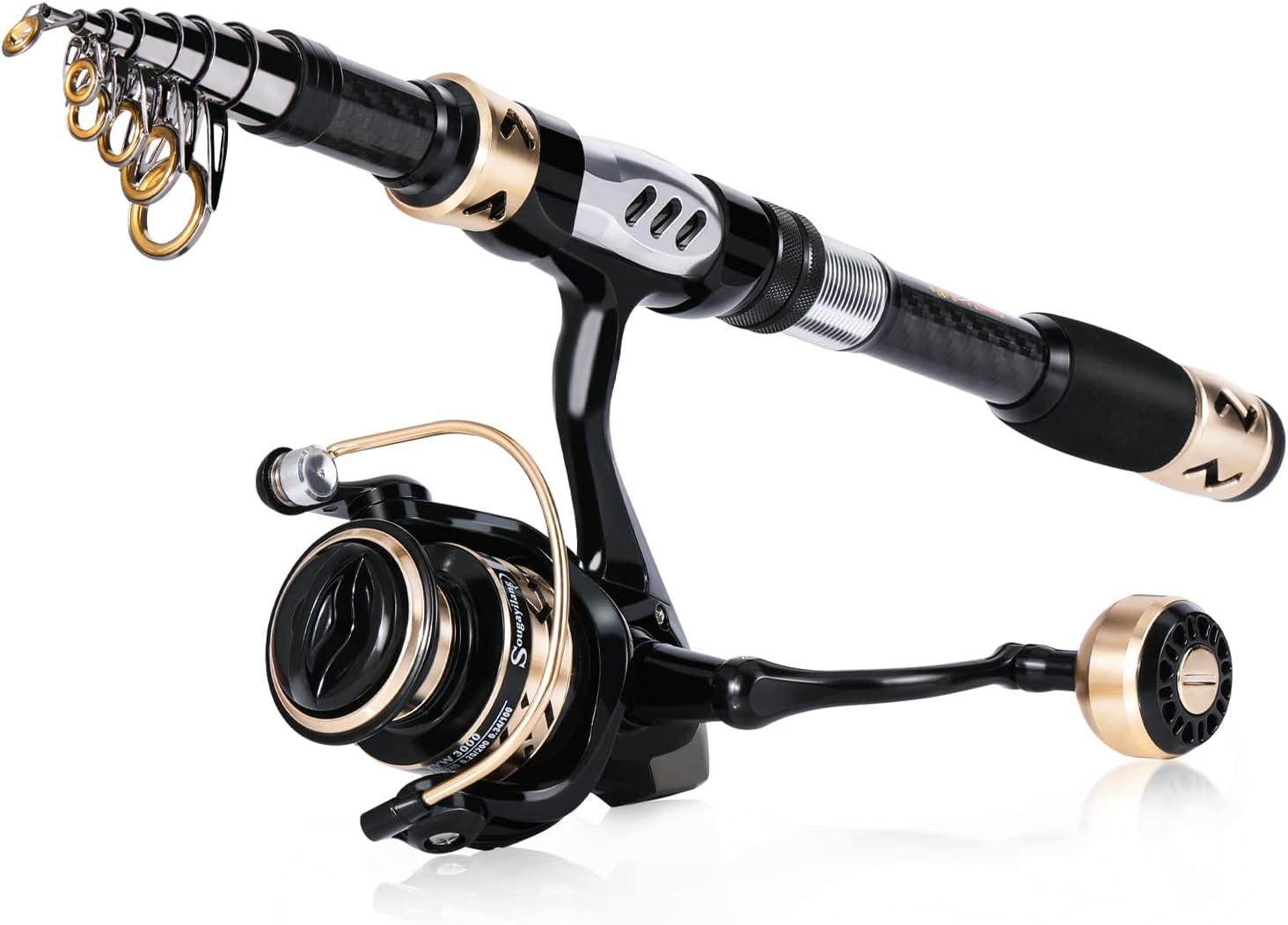 image:imageSougayilang Fishing Pole with Spinning Reel Portable Fishing Rod Reel Combos18M Rod with 2000 Reel