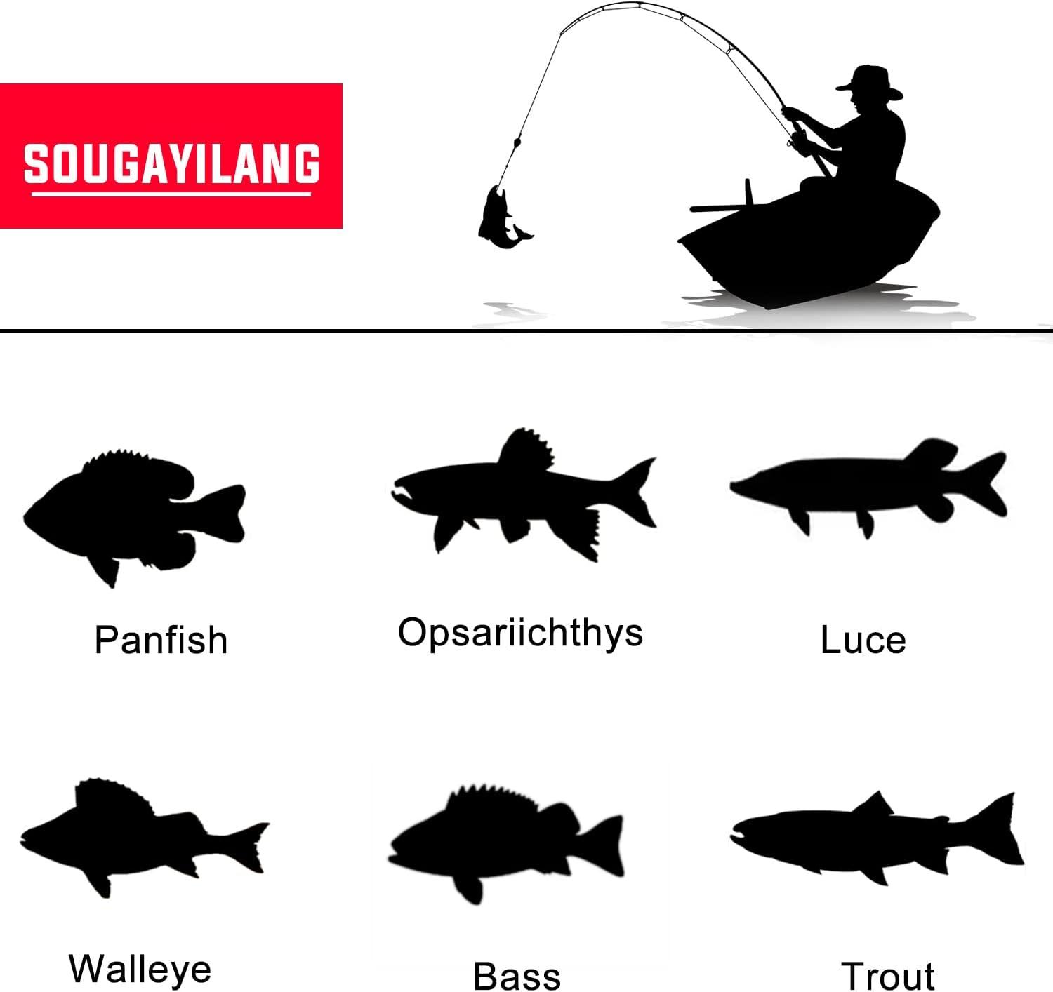 image:imageSougayilang Fishing Pole with Spinning Reel Portable Fishing Rod Reel Combos18M591FT Rod with 2000 Reel
