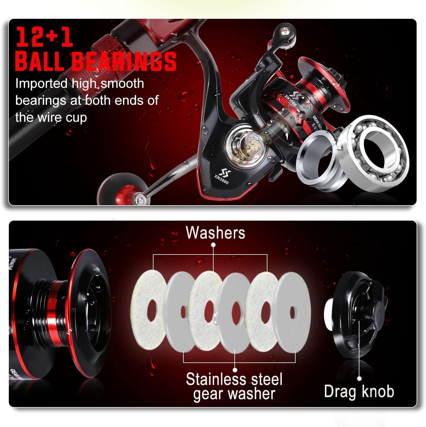 image:imageSougayilang Fishing Pole with Spinning Reel Portable Fishing Rod Reel Combos21M689FT Rod with 2000 Reel