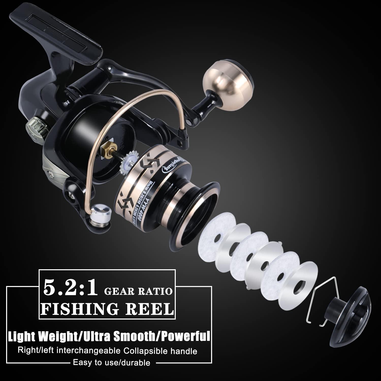 image:imageSougayilang Fishing Pole with Spinning Reel Portable Fishing Rod Reel Combos24M Rod with 3000 Reel