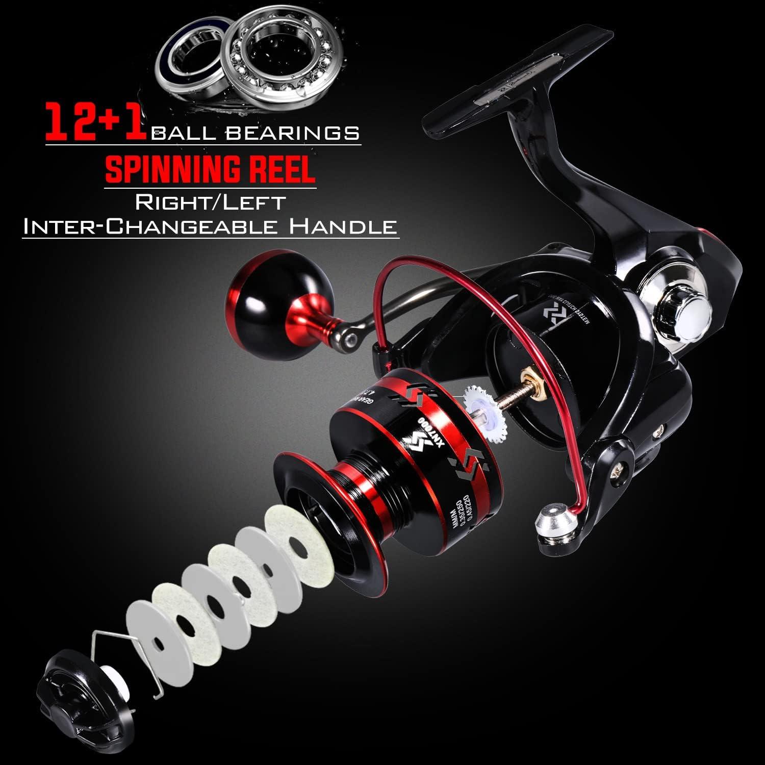 image:imageSougayilang Fishing Pole with Spinning Reel Portable Fishing Rod Reel Combos24M787FT Rod with 3000 Reel