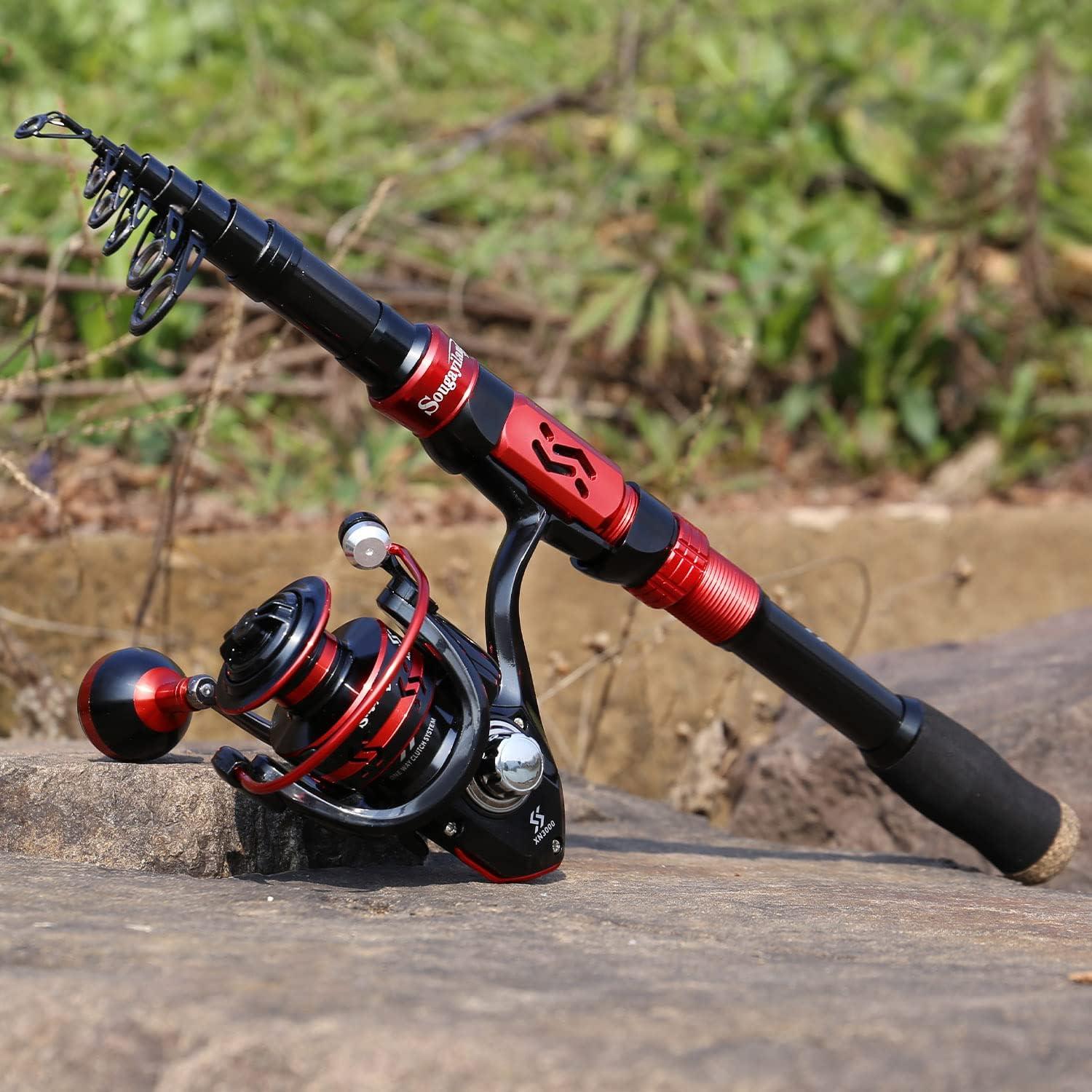 image:imageSougayilang Fishing Pole with Spinning Reel Portable Fishing Rod Reel Combos27M886FT Rod with 3000 Reel