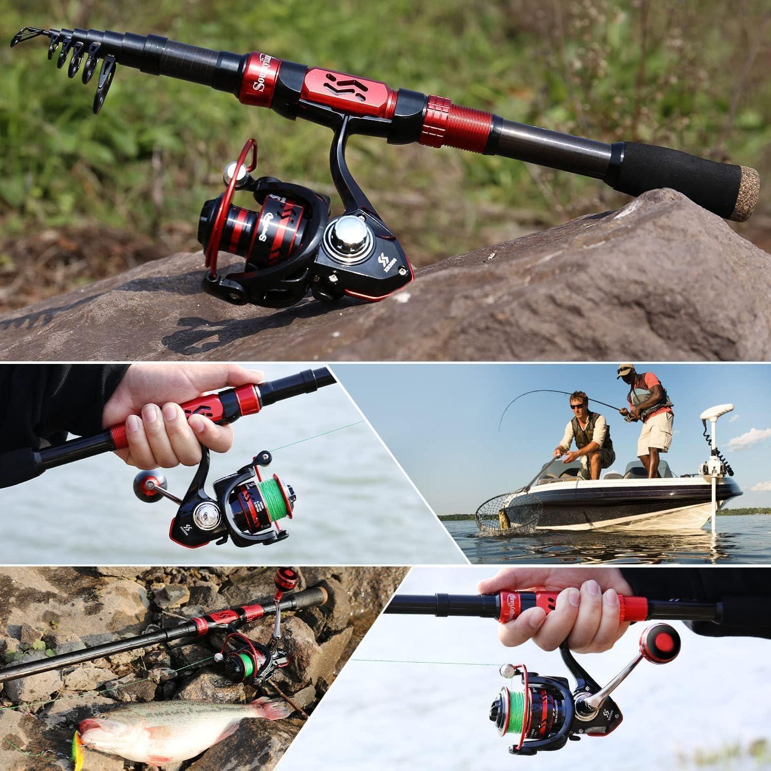 image:imageSougayilang Fishing Pole with Spinning Reel Portable Fishing Rod Reel Combos30M983FT Rod with 4000 Reel