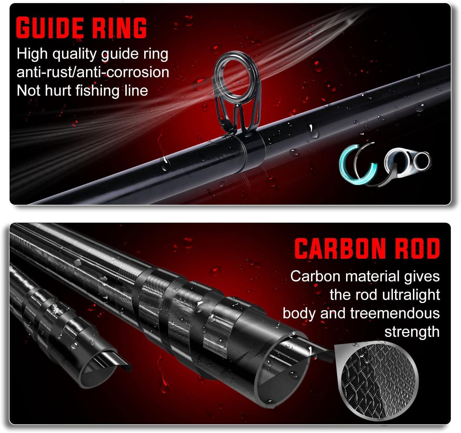 image:imageSougayilang Fishing Pole with Spinning Reel Portable Fishing Rod Reel Combos30M983FT Rod with 4000 Reel