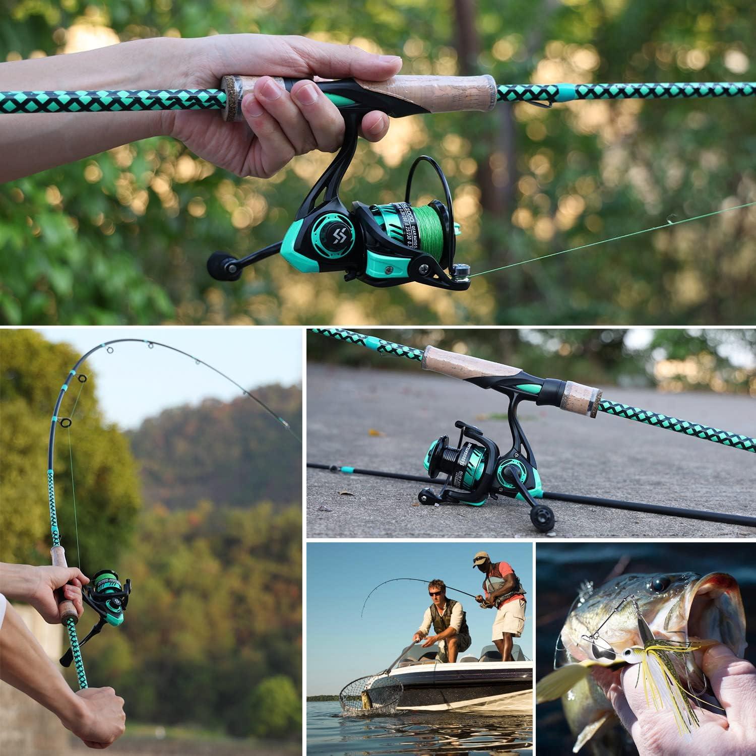 image:imageSougayilang Fishing Rod Combo Fast Action 2 Pieces Fishing Pole with Spinning Reel for Saltwater and FreshwaterBlue
