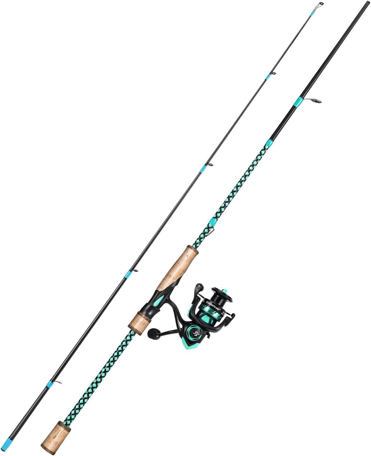 image:imageSougayilang Fishing Rod Combo Fast Action 2 Pieces Fishing Pole with Spinning Reel for Saltwater and FreshwaterBlue