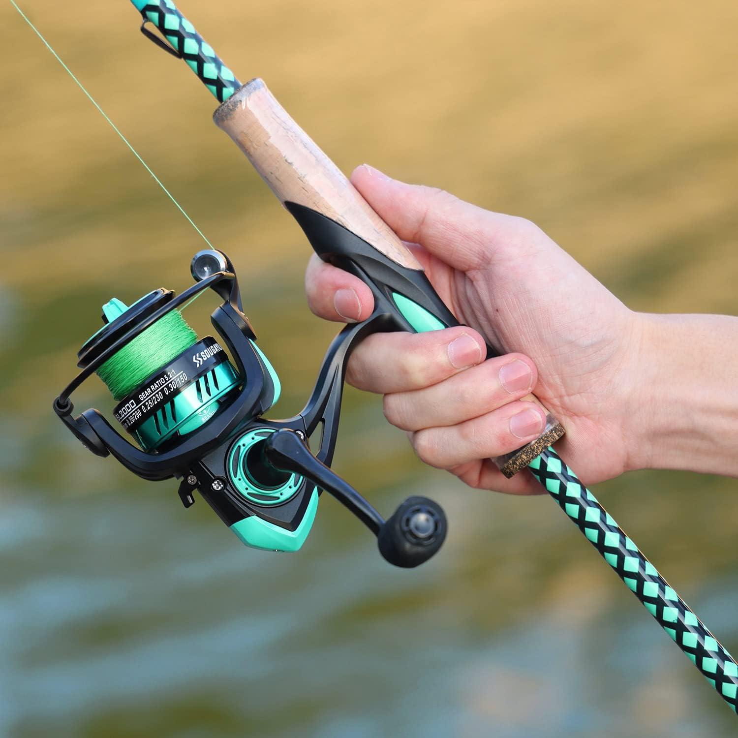 image:imageSougayilang Fishing Rod Combo Fast Action 2 Pieces Fishing Pole with Spinning Reel for Saltwater and FreshwaterBlue