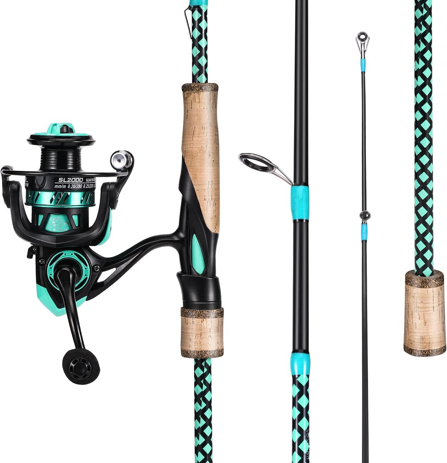 image:imageSougayilang Fishing Rod Combo Fast Action 2 Pieces Fishing Pole with Spinning Reel for Saltwater and FreshwaterBlue