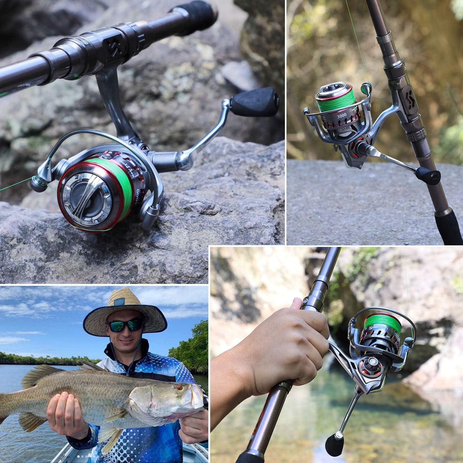 image:imageSougayilang Fishing Rod Reel Combinations 24 Ton Carbon Fiber Portable Telescopic Fishing Rod Spinning Reels for Travel Saltwater Freshwater Fishing Gifts for Peoplesilver