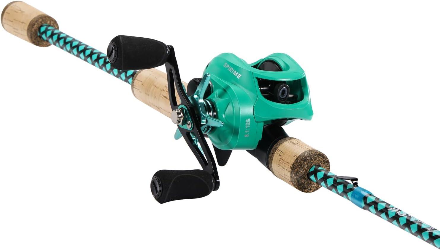 image:imageSougayilang Fishing Rod Reel Combo Fast Action 2 Pieces Fishing Pole with Baitcasting ReelBlue with SE ReelRight Handed