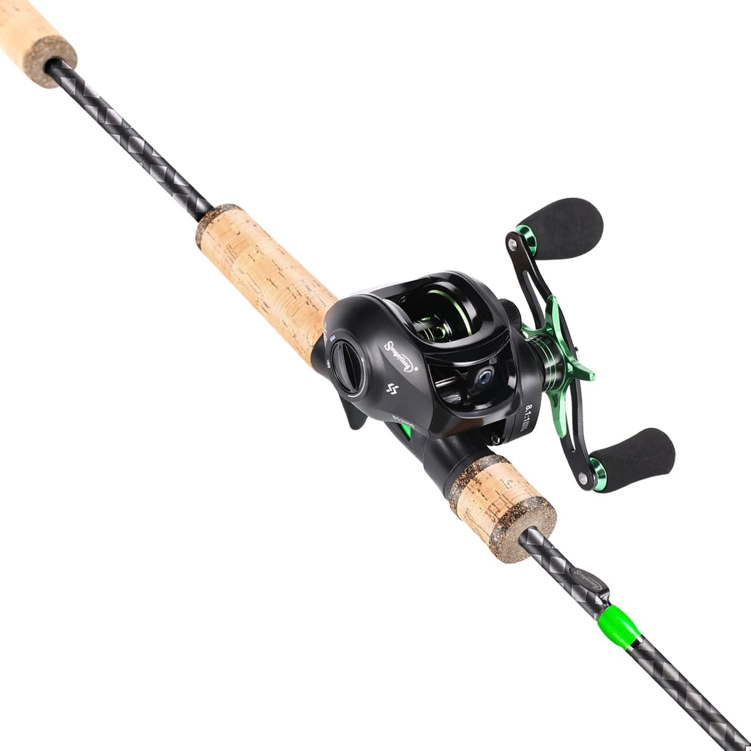 image:imageSougayilang Fishing Rod Reel Combo Fast Action 2 Pieces Fishing Pole with Baitcasting ReelGreen with BS ReelLeft Handed