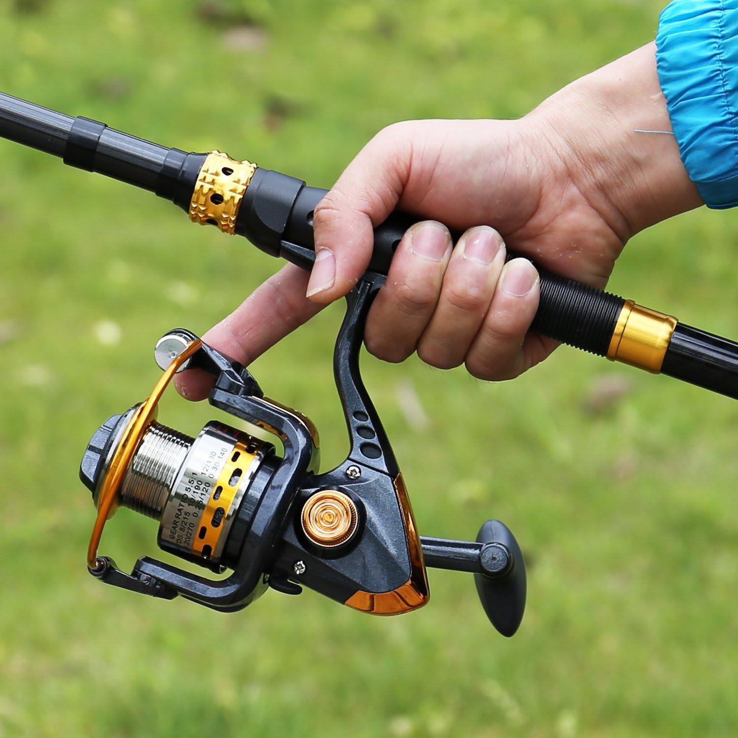 image:imageSougayilang Fishing Rod Reel Combos Carbon Fiber Telescopic Fishing pole with Spinning Reel for Travel Saltwater Freshwater FishingOnly Fishing Rod and Reel