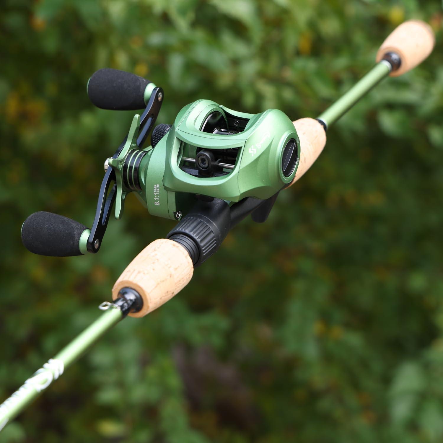 image:imageSougayilang Fishing Rod Reel Combos Graphite 2Pc Blanks Fishing Pole with Casting amp Spinning Reel Stainless Steel GuidesCasting