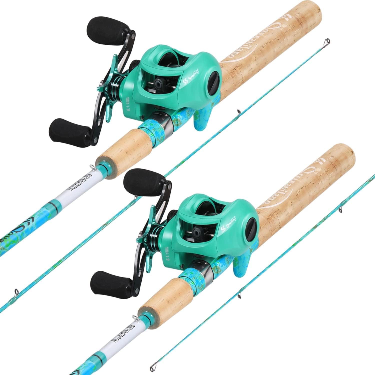 image:imageSougayilang Fishing Rod and Reel Combo 2Piece 5Foot 6Inch Graphite amp Fiberglass Rod Durable and Strong Quickset AntiReverse Fishing Reel 1Pack2PackCasting Combo Right 2 PACKS