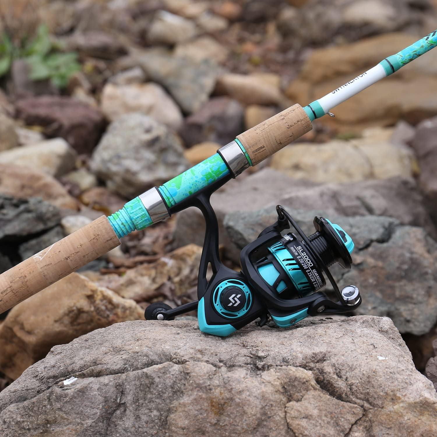 image:imageSougayilang Fishing Rod and Reel Combo 2Piece 5Foot 6Inch Graphite amp Fiberglass Rod Durable and Strong Quickset AntiReverse Fishing Reel 1Pack2PackMix Combo Right 2PACKS