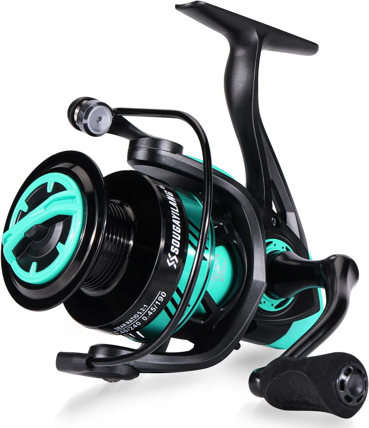 image:imageSougayilang Fishing Rod and Reel Combo Medium Fishing Pole with Spinning Reel Baitcaster Combo SuperPolymer HandleA Blue