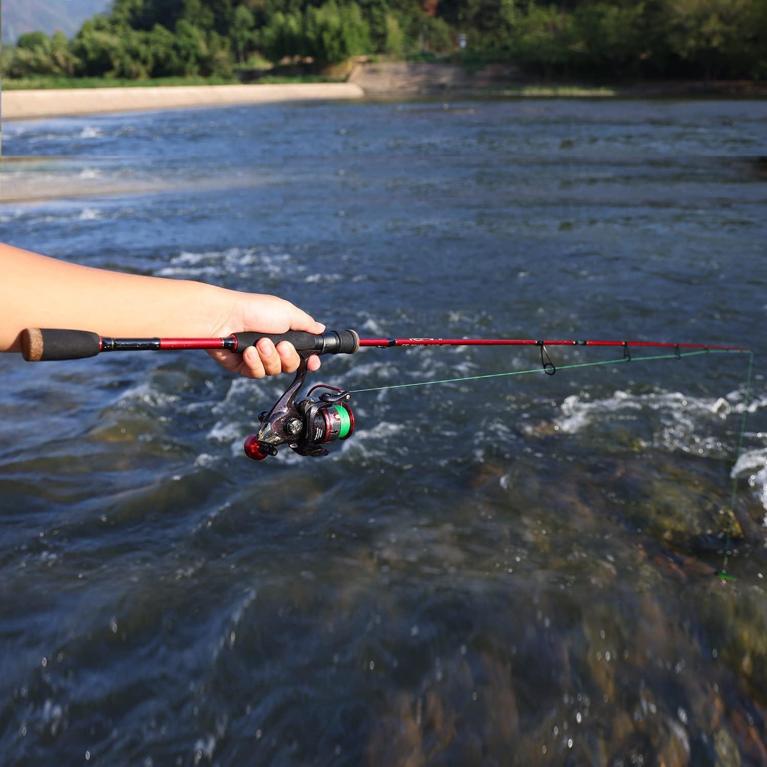 image:imageSougayilang Fishing Rod and Reel Combo Medium Fishing Pole with Spinning Reel Baitcaster Combo SuperPolymer HandleA Red