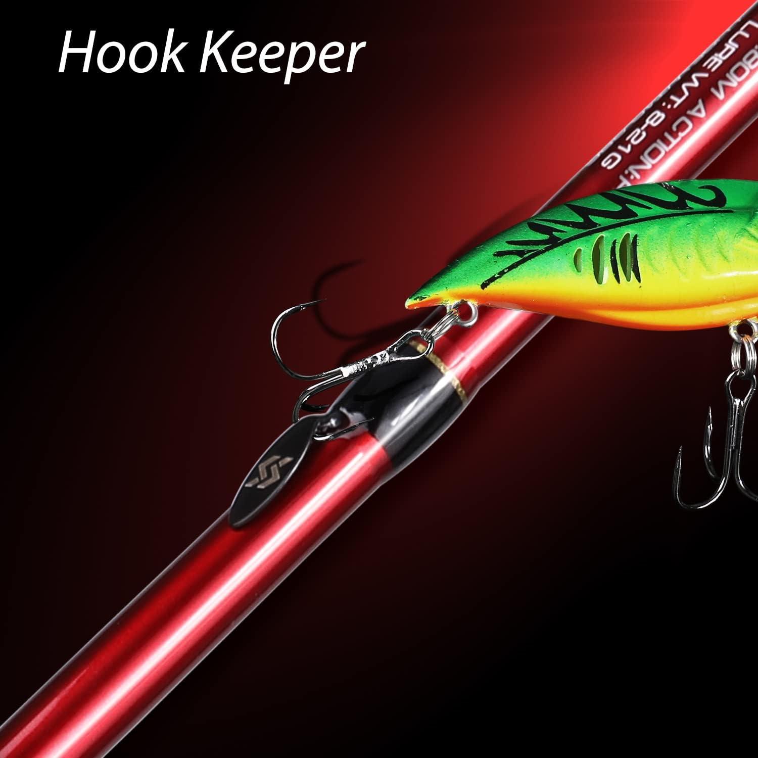 image:imageSougayilang Fishing Rod and Reel Combo Medium Fishing Pole with Spinning Reel Baitcaster Combo SuperPolymer HandleA Red