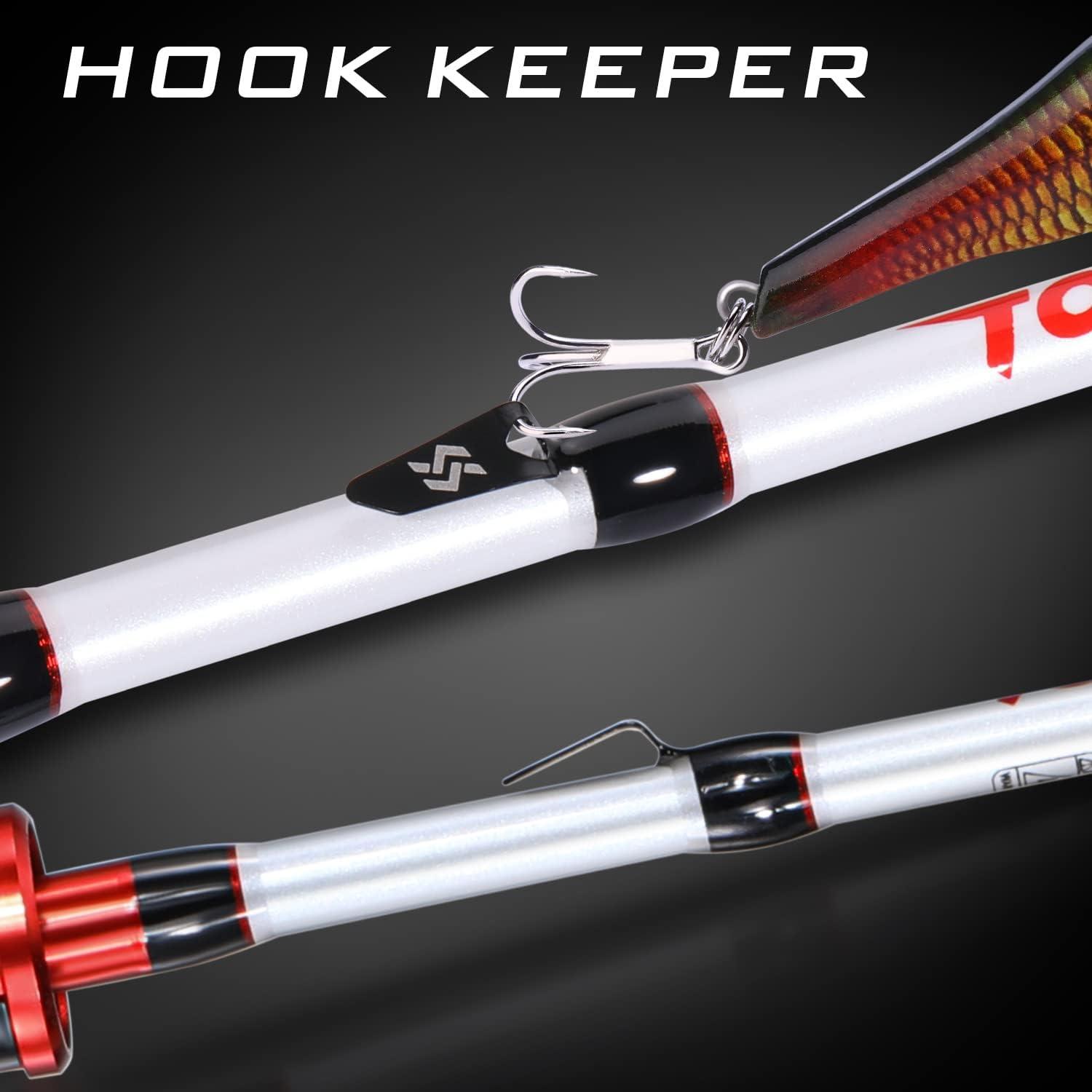 image:imageSougayilang Fishing Rod and Reel Combo Medium Heavy Fishing Pole with Baitcasting Reel Combo 2Piece Baitcaster ComboB Pearl WhiteRight Handed Reel Combo