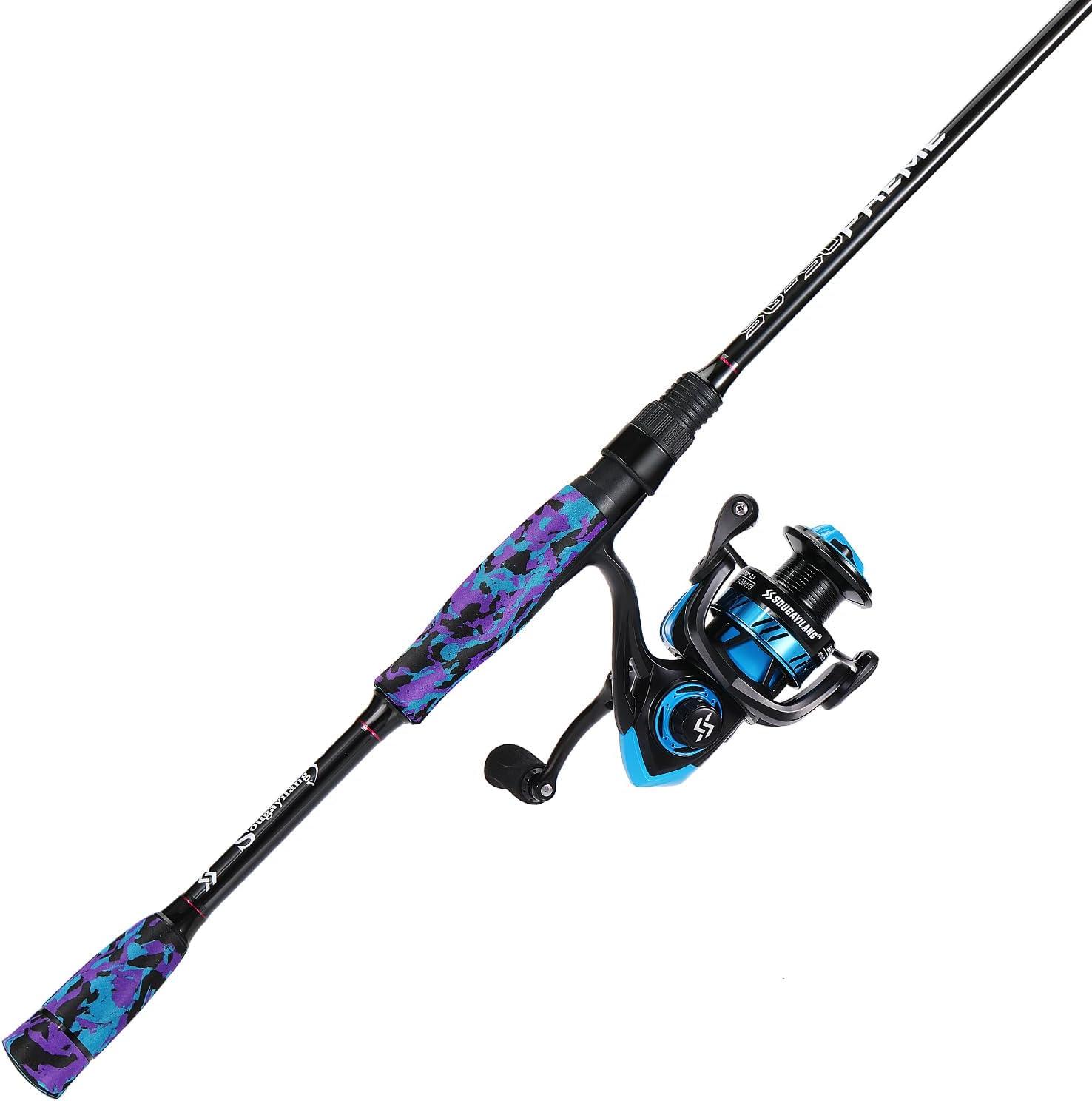 image:imageSougayilang Fishing Rod and Reel Combo Stainless Steel Guides Fishing Pole with Spinning Reel Combo for Bass FishingBlue