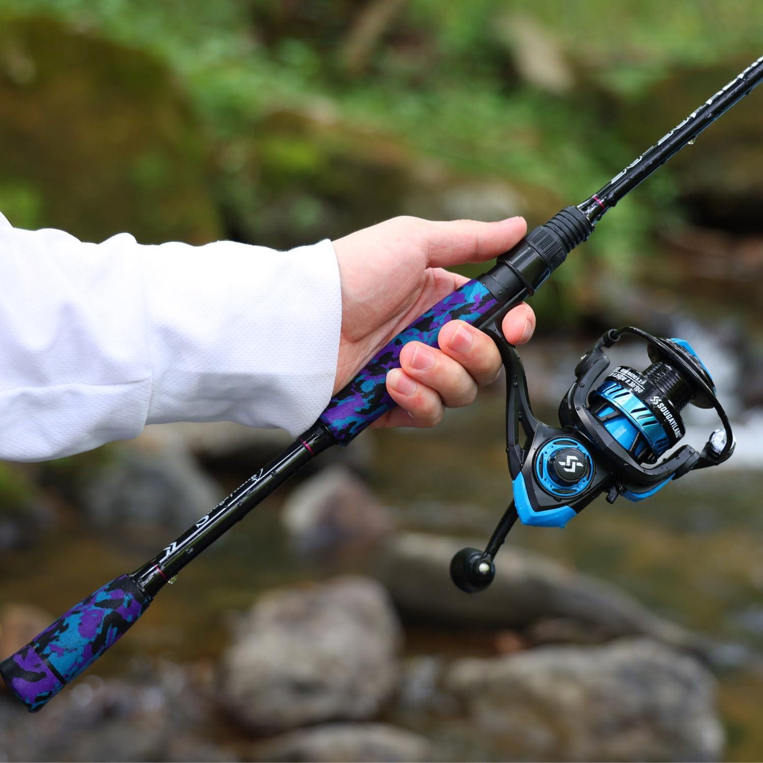 image:imageSougayilang Fishing Rod and Reel Combo Stainless Steel Guides Fishing Pole with Spinning Reel Combo for Bass FishingBlue