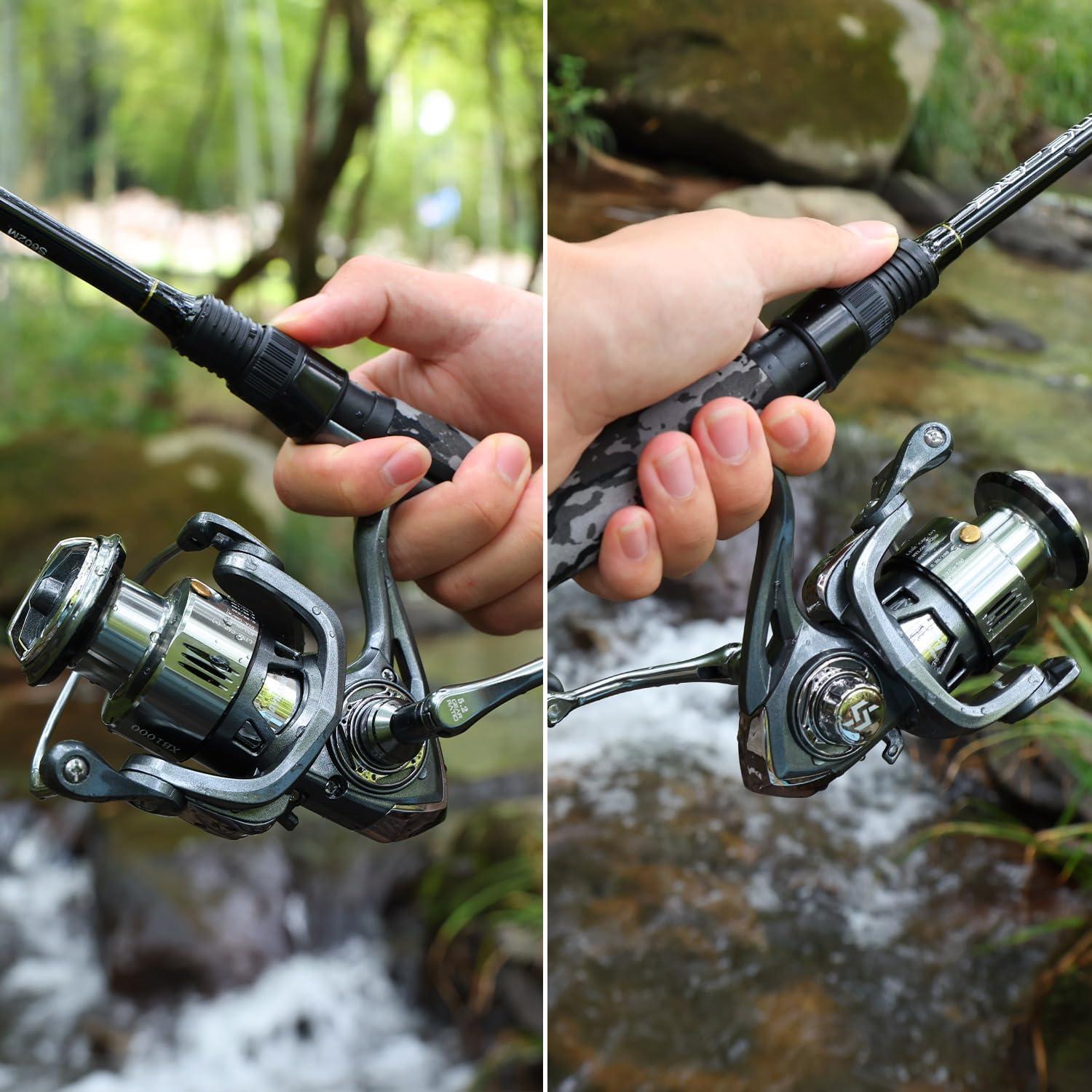 image:imageSougayilang Fishing Rod and Reel Combo Stainless Steel Guides Fishing Pole with Spinning Reel Combo for Bass FishingGrey