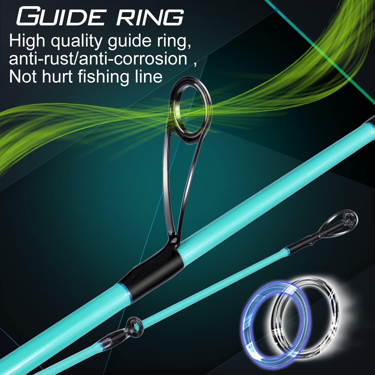 image:imageSougayilang Fishing Rod and Reel Combo Stainless Steel Guides Fishing Pole with Spinning Reel Combo for Saltwater and FreshwaterBlue MMH Twin Tips