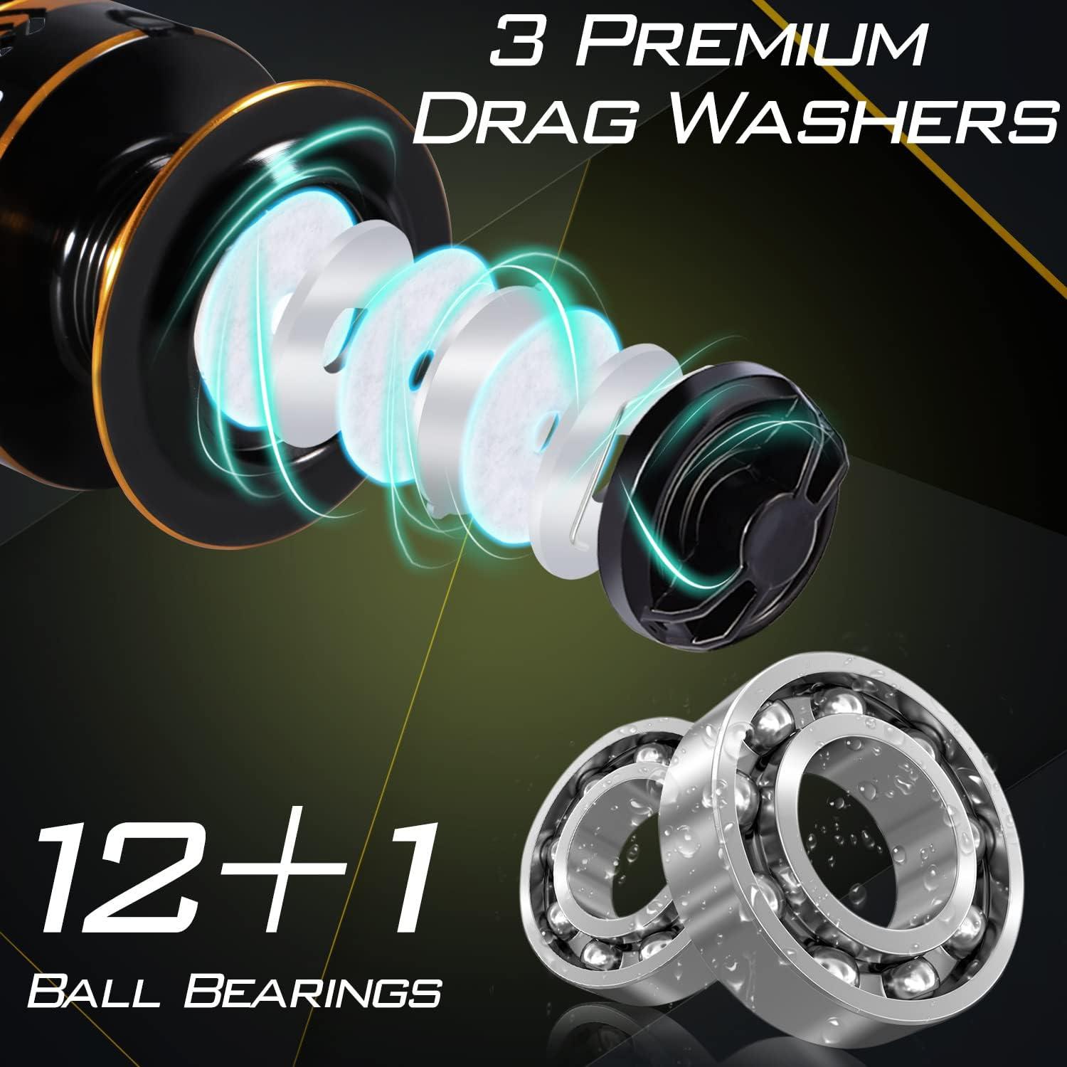 image:imageSougayilang Fishing Rod and Reel Combo Stainless Steel Guides Fishing Pole with Spinning Reel Combo for Saltwater and FreshwaterYellow MMH Twin Tips