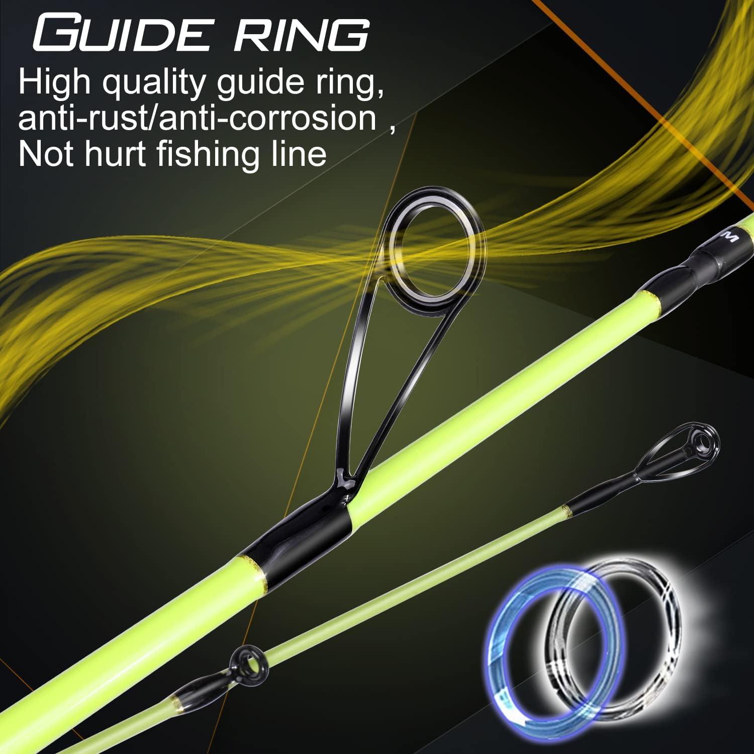image:imageSougayilang Fishing Rod and Reel Combo Stainless Steel Guides Fishing Pole with Spinning Reel Combo for Saltwater and FreshwaterYellow MMH Twin Tips
