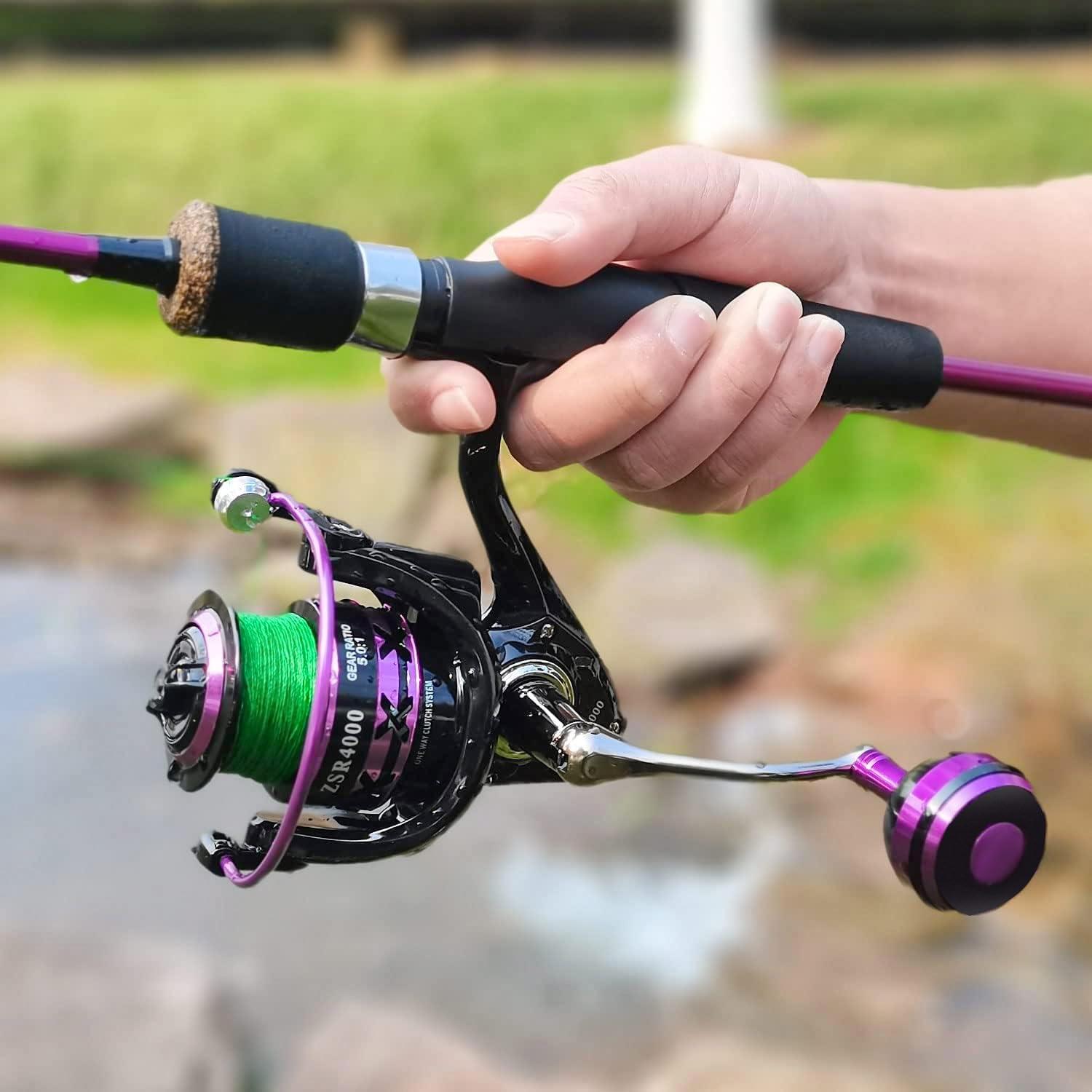 image:imageSougayilang Fishing Rod and Reel Combo Stainless Steel Guides Fishing Pole with Spinning Reel Combo for Saltwater and Freshwaterpurple Medium