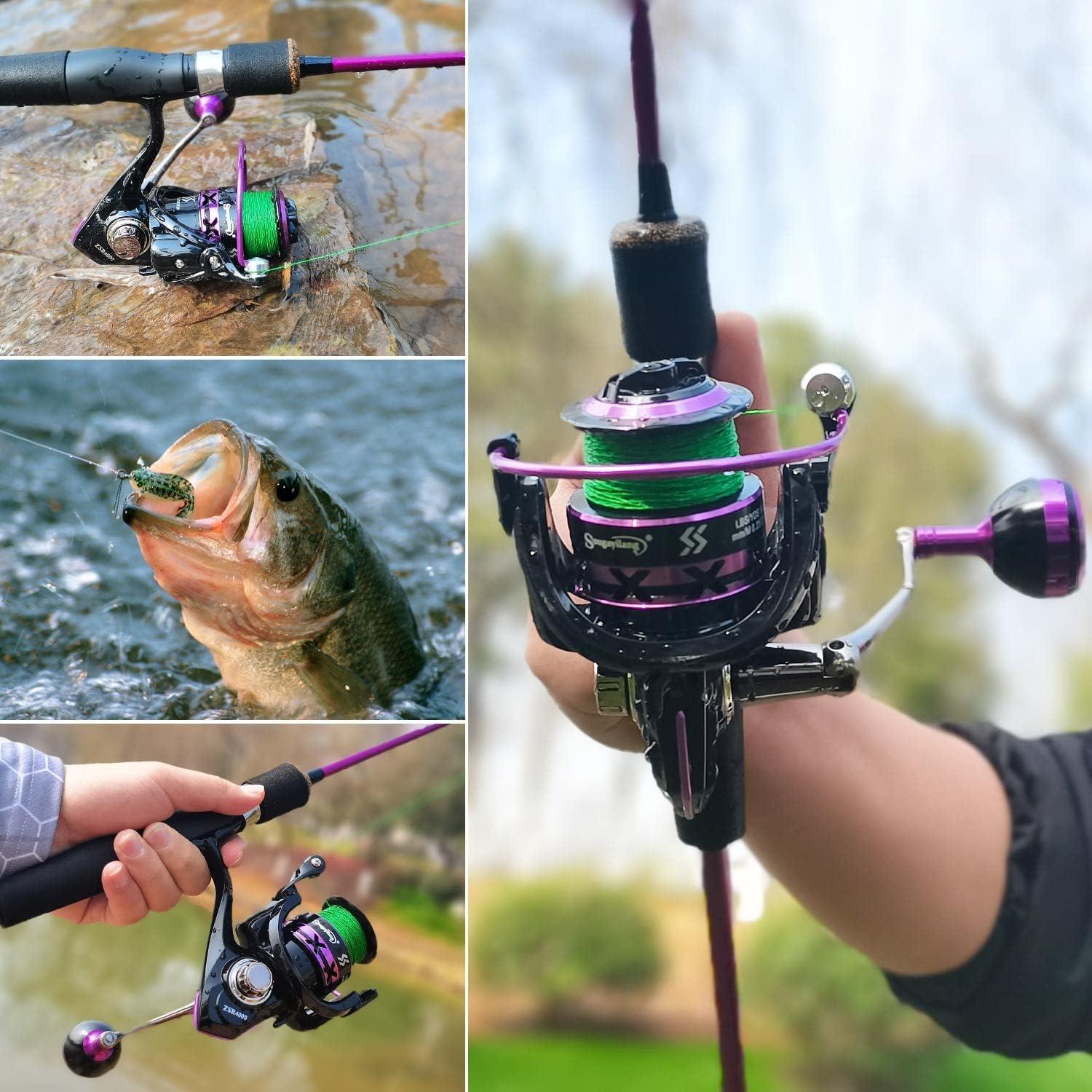 image:imageSougayilang Fishing Rod and Reel Combo Stainless Steel Guides Fishing Pole with Spinning Reel Combo for Saltwater and Freshwaterpurple Medium