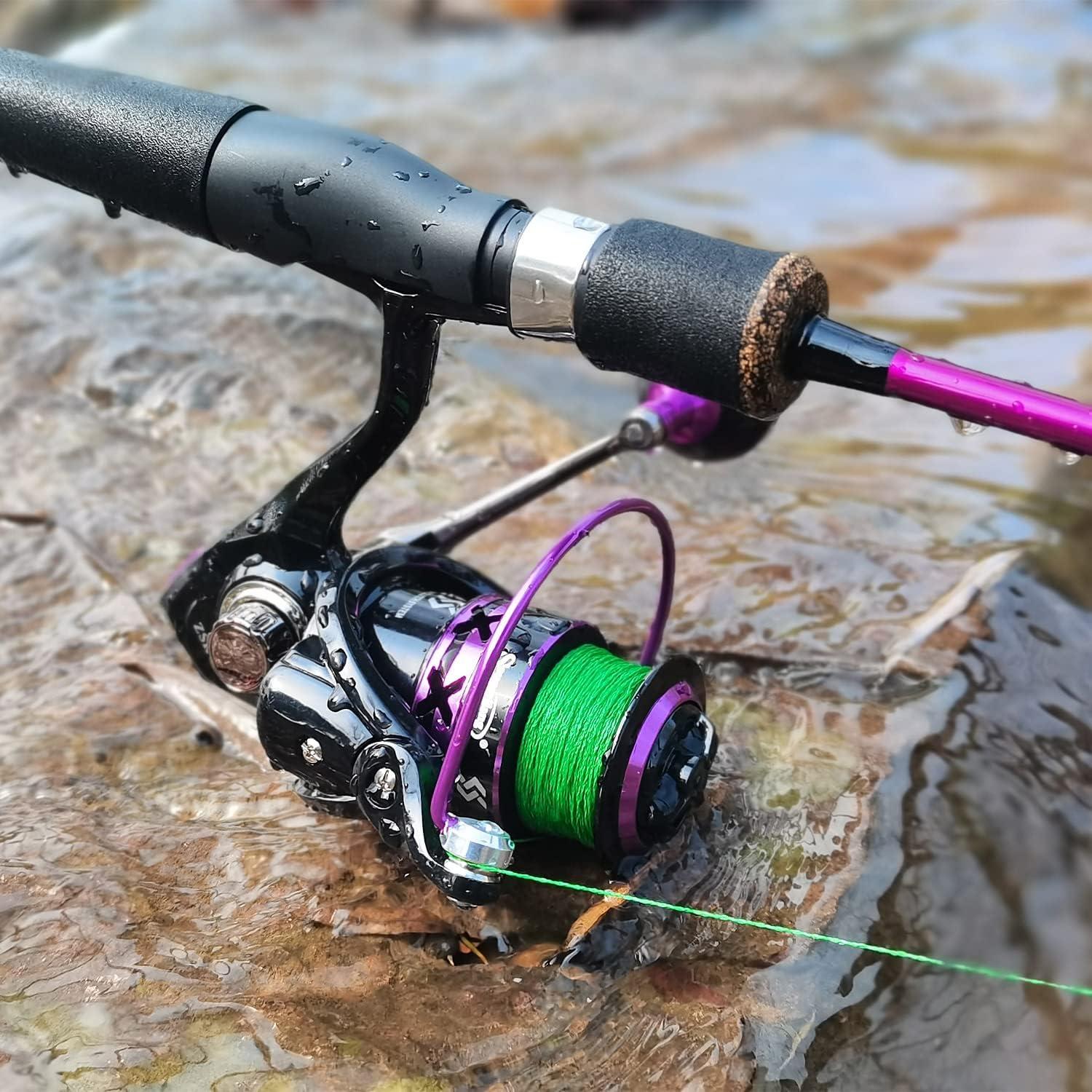 image:imageSougayilang Fishing Rod and Reel Combo Stainless Steel Guides Fishing Pole with Spinning Reel Combo for Saltwater and Freshwaterpurple Medium