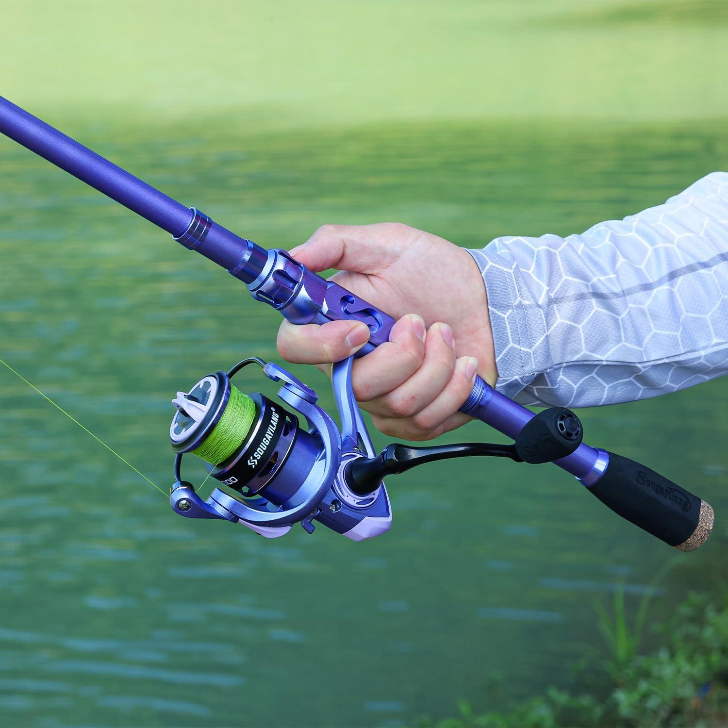 image:imageSougayilang Fishing Rod and Reel Combos Carbon Fiber Telescopic Fishing Pole with Smooth Reel Combo Saltwater Freshwater Kit18m591ft