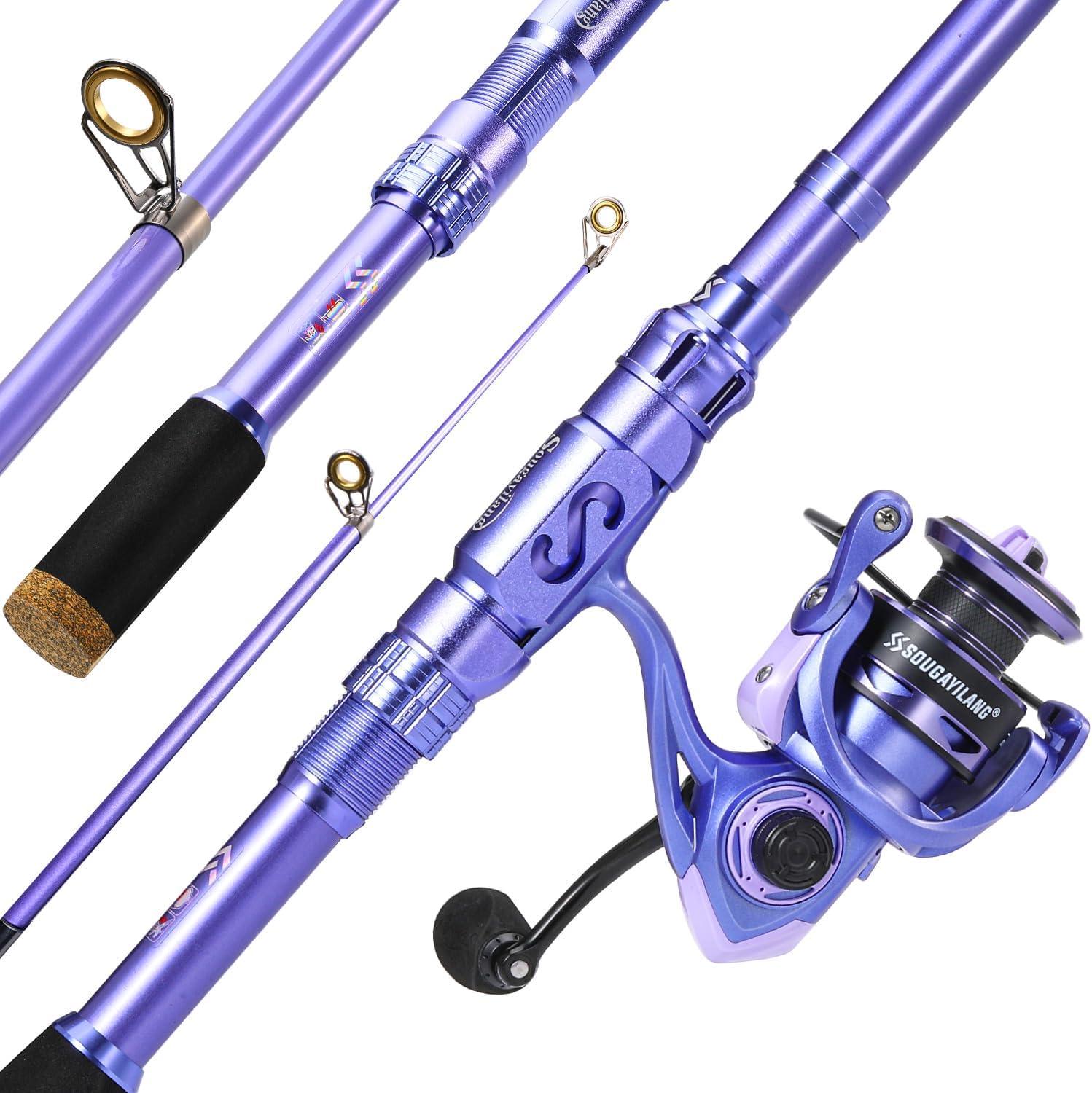 image:imageSougayilang Fishing Rod and Reel Combos Carbon Fiber Telescopic Fishing Pole with Smooth Reel Combo Saltwater Freshwater Kit18m591ft