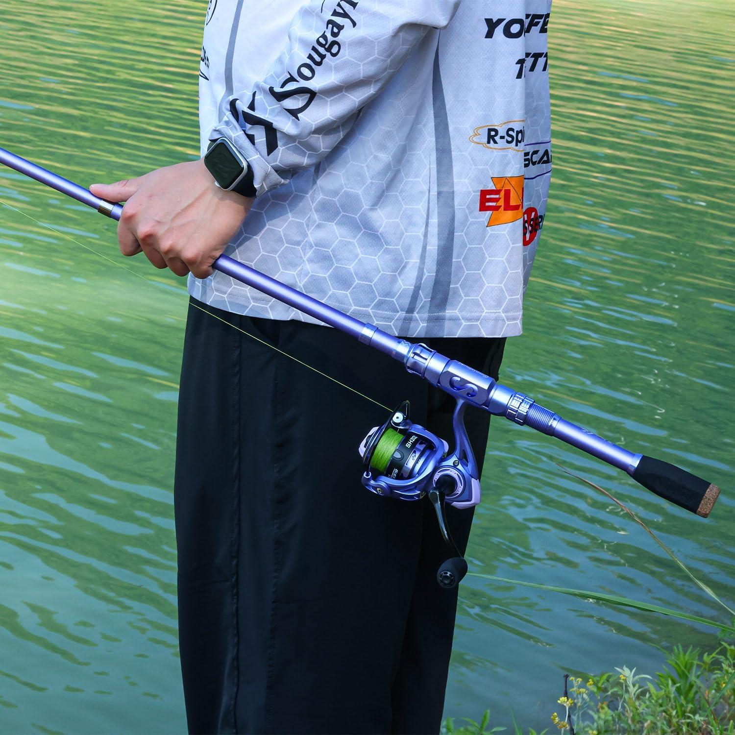 image:imageSougayilang Fishing Rod and Reel Combos Carbon Fiber Telescopic Fishing Pole with Smooth Reel Combo Saltwater Freshwater Kit18m591ft