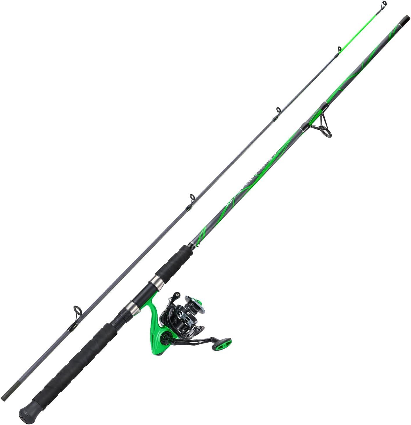 image:imageSougayilang Progressive Glass Fishing Rods Combo with Spinning Reel Strong 100 Phenolic Glass Blanks 2Pcs Pole70 with 4000 Size ReelGreen