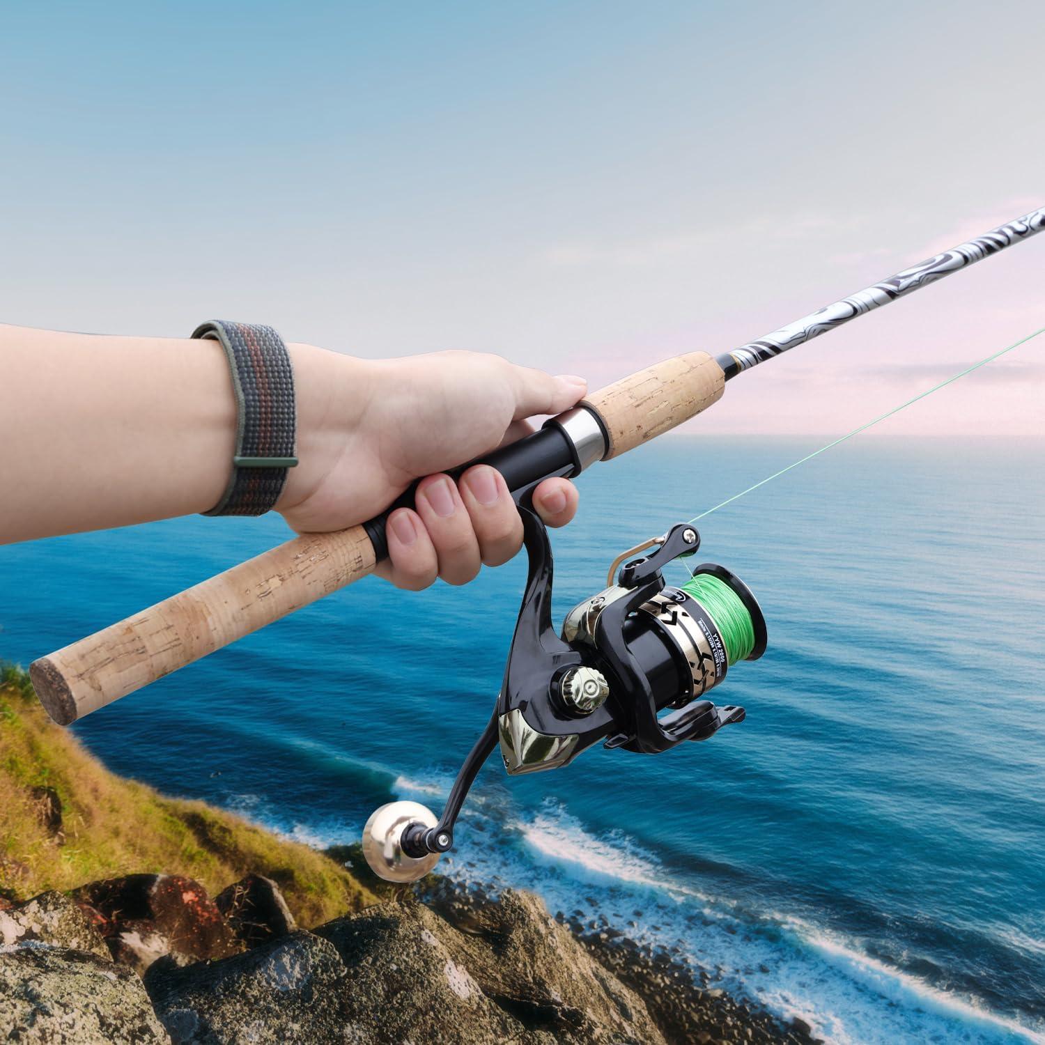 image:imageSougayilang Reel and Fishing Rod Combo Fiberglass Fishing Pole with Durable PCork Rod Handle Lightweight Graphite Frame76 MH Fast with 2000 Reel