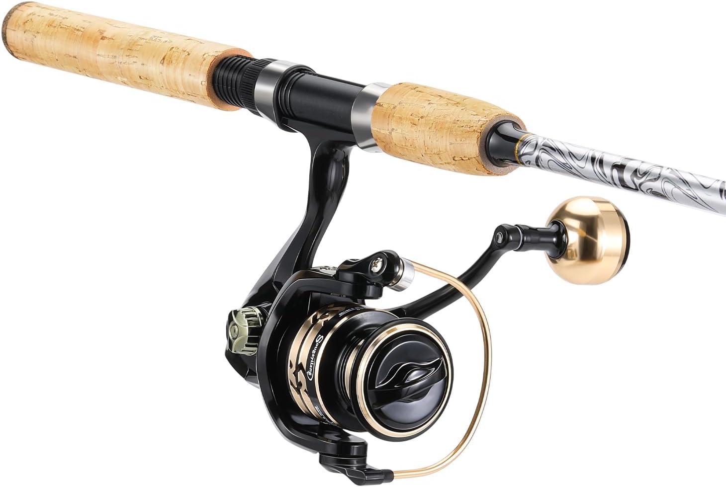 image:imageSougayilang Reel and Fishing Rod Combo Fiberglass Fishing Pole with Durable PCork Rod Handle Lightweight Graphite Frame76 MH Fast with 2000 Reel
