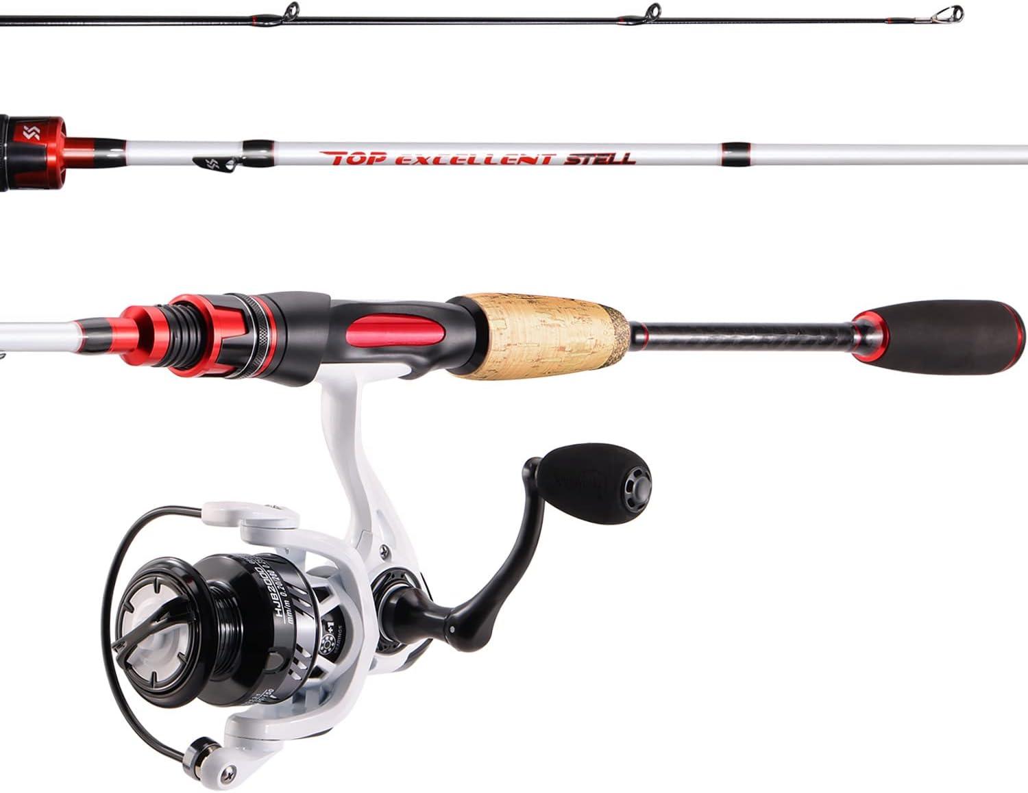 image:imageSougayilang Spinning Combo Medium Heavy Fishing Pole and 2000 Spinning Reel Set Fishing Rod and Reel Commbo for Bass Fishing TackleB Pearl White