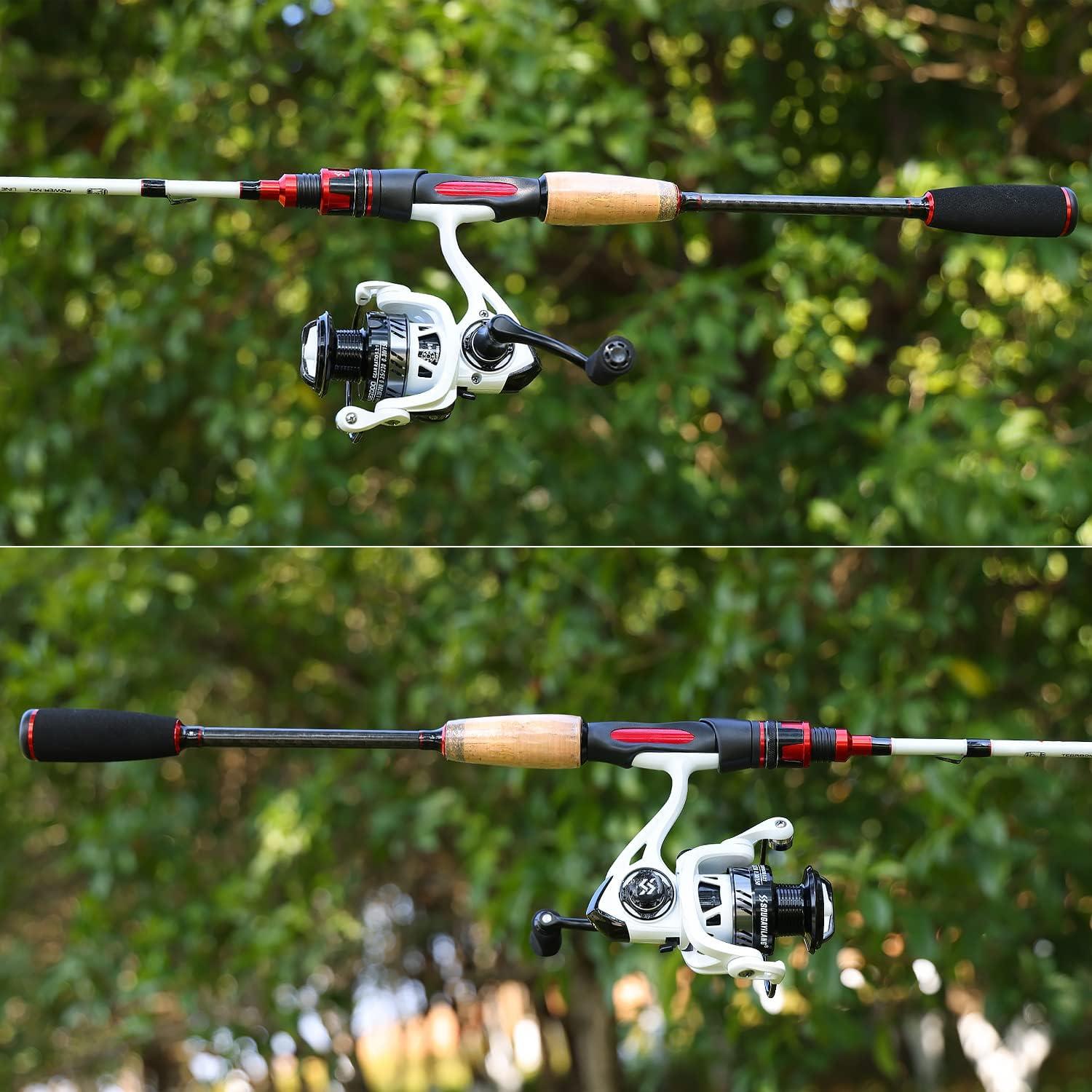 image:imageSougayilang Spinning Combo Medium Heavy Fishing Pole and 2000 Spinning Reel Set Fishing Rod and Reel Commbo for Bass Fishing TackleB Pearl White