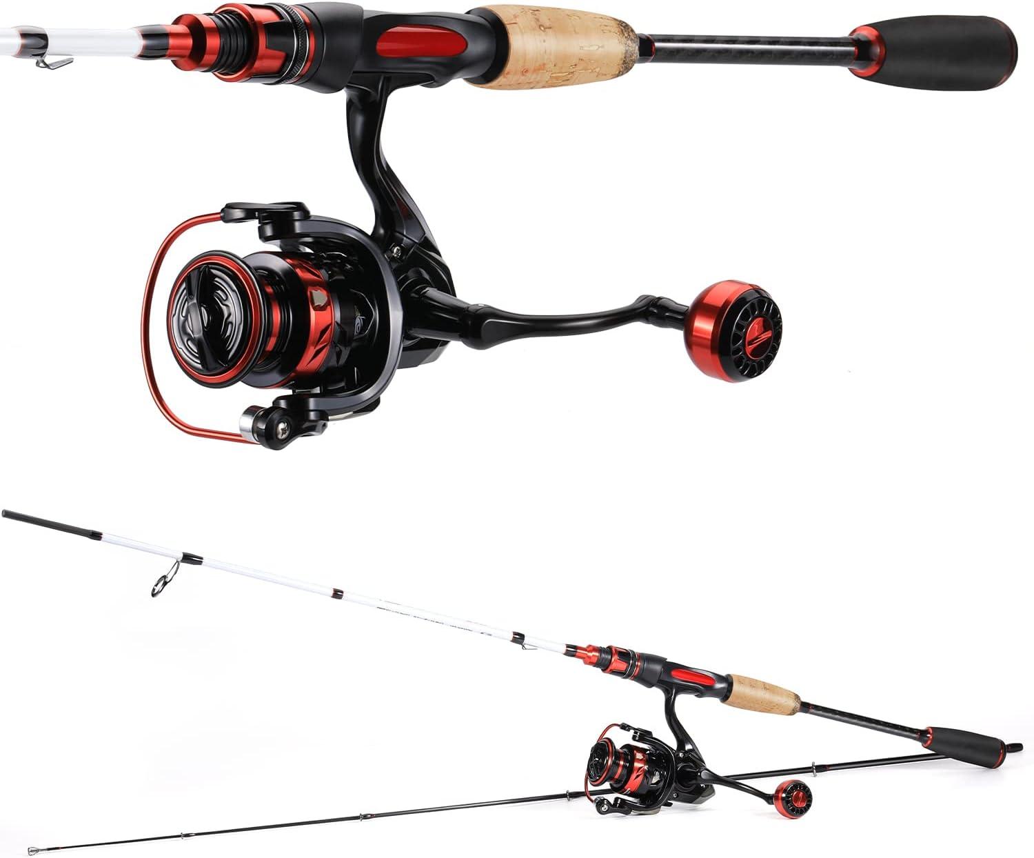 image:imageSougayilang Spinning Combo Medium Heavy Fishing Pole and 2000 Spinning Reel Set Fishing Rod and Reel Commbo for Bass Fishing TacklePearl White