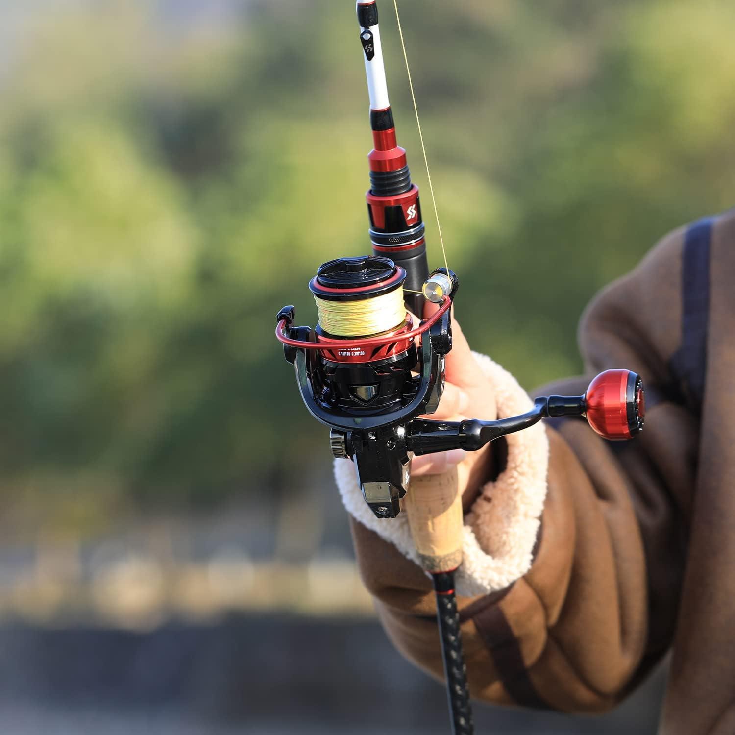 image:imageSougayilang Spinning Combo Medium Heavy Fishing Pole and 2000 Spinning Reel Set Fishing Rod and Reel Commbo for Bass Fishing TacklePearl White