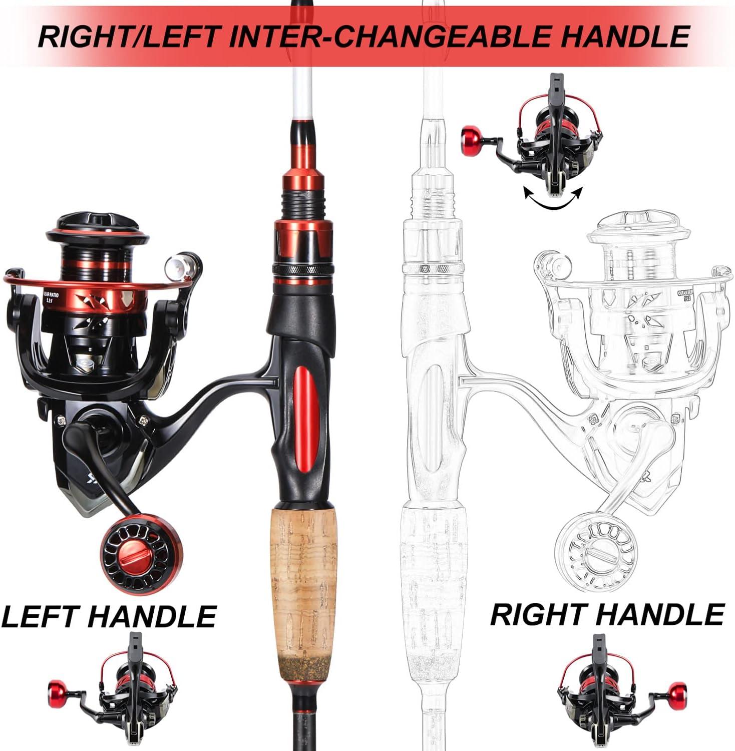 image:imageSougayilang Spinning Combo Medium Heavy Fishing Pole and 2000 Spinning Reel Set Fishing Rod and Reel Commbo for Bass Fishing TacklePearl White